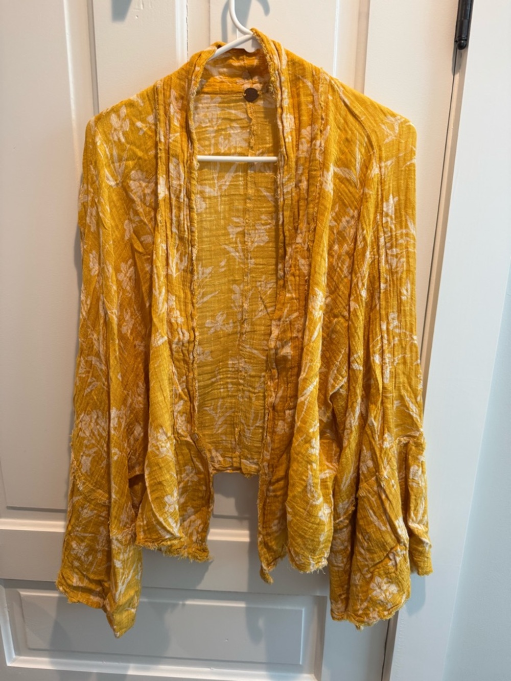 Yellow Floral Lightweight Open Cardigan/Wrap
